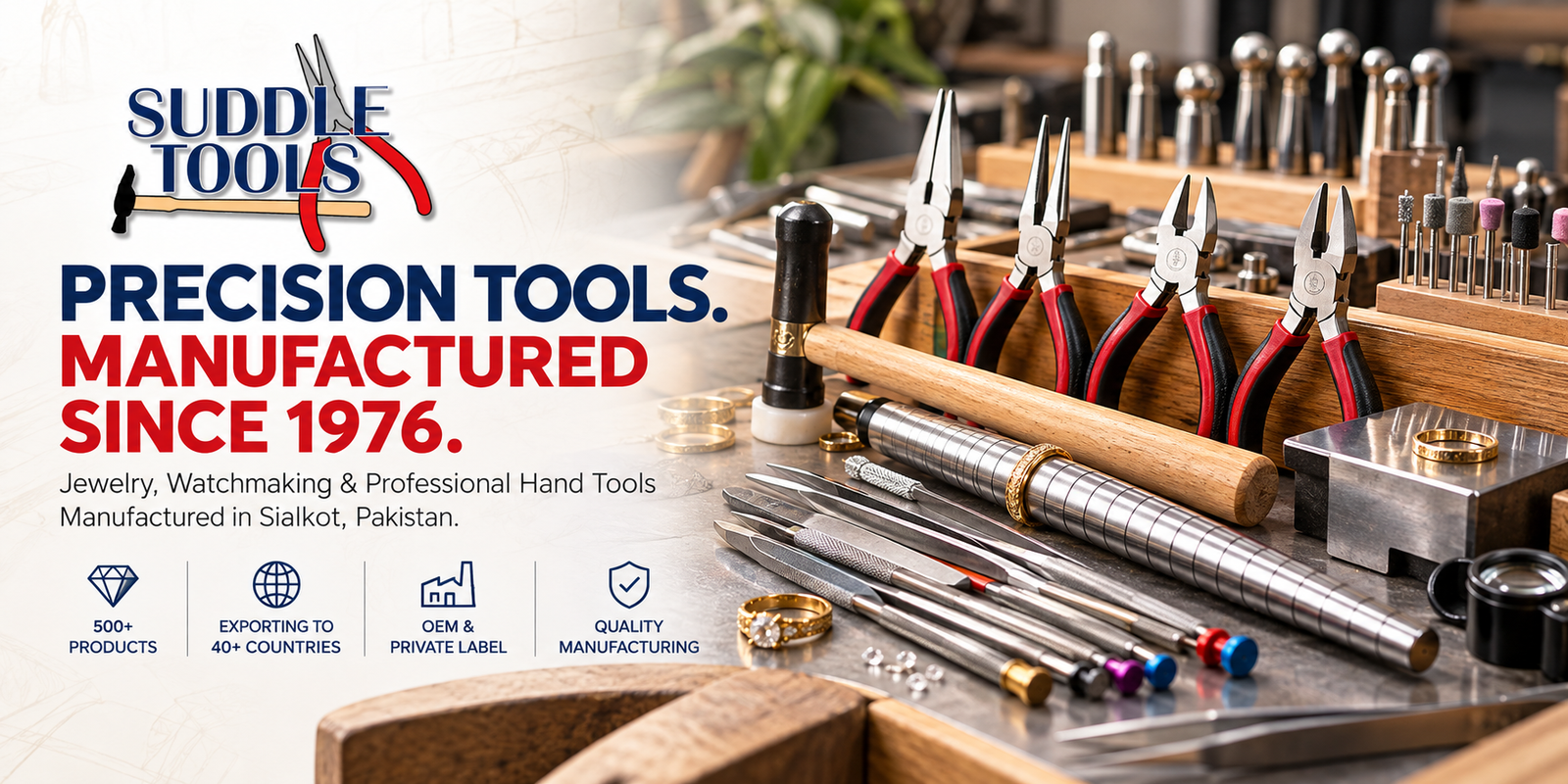 Suddle Tools precision jewelry and watchmaking tools manufactured since 1976